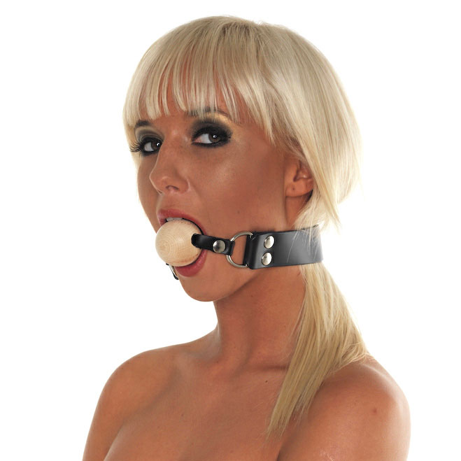 Leather Gag With Wooden Ball Gags and Bits