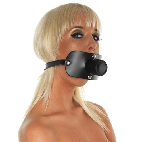 Leather Gag With Urine Tube Gags and Bits
